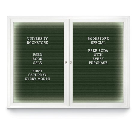 United Visual Products Indoor Enclosed Combo Board, 42"x32", Black Frame/Green & Dark Spruce UVCB4232B-GREEN-DRKSPR